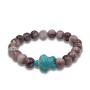 Bracelet Rhodonite Violette Tortue Turquoise