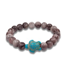 Bracelet Rhodonite Violette Tortue Turquoise