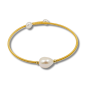 Bracciale di perle d'acqua dolce bianche in oro