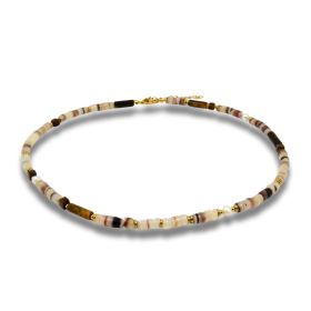 Natürliches Tigerauge und Süßwasserperlen Armband