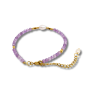 Goldenes Armband mit Amethyst und Süßwasserperlen