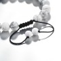 Bracelet Howlite Pierre De Lave Ajustable