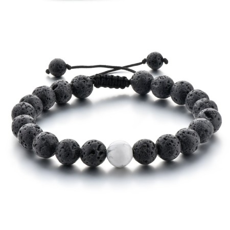 Bracelet Pierre De Lave Howlite Ajustable