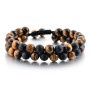 Armband Tiger Auge Geflochten Onyx Mat Geflecht-Lithotherapie