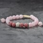 Bracelet Quartz Rose Pierre De Lave Lithothérapie