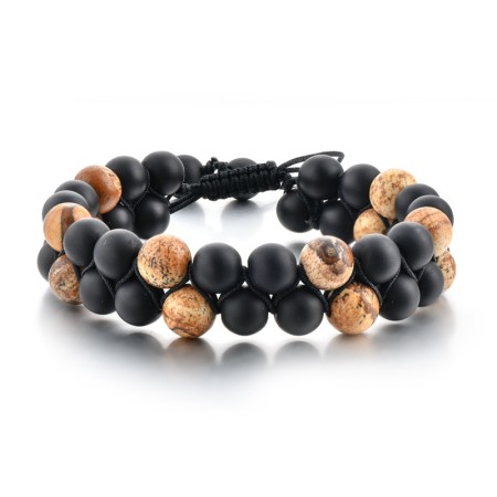 Braccialetto Onyx Jaspe Litoterapia intrecciata