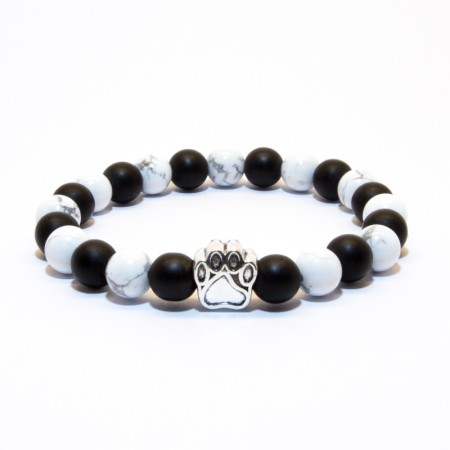 Bracelet Patte Howlite Onyx