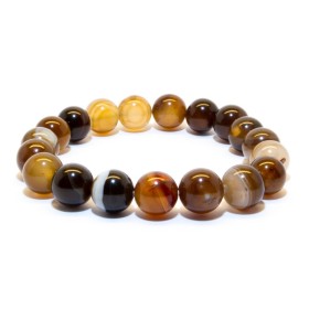 Bracelet agate marron pierre naturelle