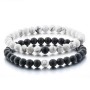 Armband Duo Howlite Onyx 6 mm Lithotherapie