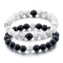 Duo Howlite Onyx Armband 8 mm Lithotherapie