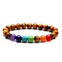 Bracelet 7 Chakras Œil De Tigre Brillant Lithothérapie