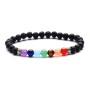 Bracelet Pierre De Lave 7 Chakras 6 mm