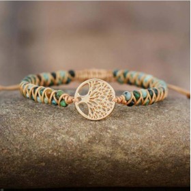 Bracelet Arbre De Vie En Pierre De Jaspe Africain