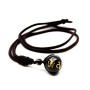 Halskette Obsidiana Schwarz Feng Shui Gravierte Mantra Mani