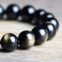 Bracelet Obsidienne Dorée