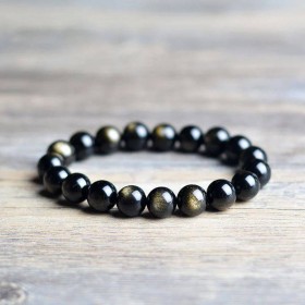 Goldenes Obsidian-Armband