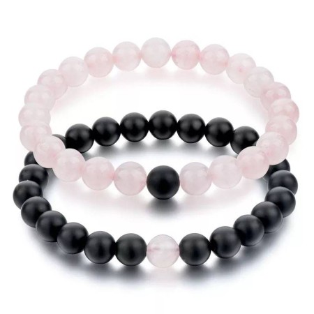 Bracelet Duo Quartz Rose Onyx